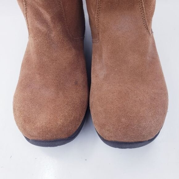 Skechers Descender Chestnut Brown Suede Leather Faux Fur Lined Boots Women's 8 - Picture 7 of 13
